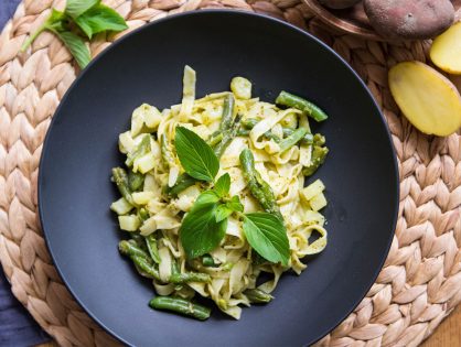 Ligurischer Klassiker – Pasta mit Pesto, grünen Bohnen und Kartoffeln