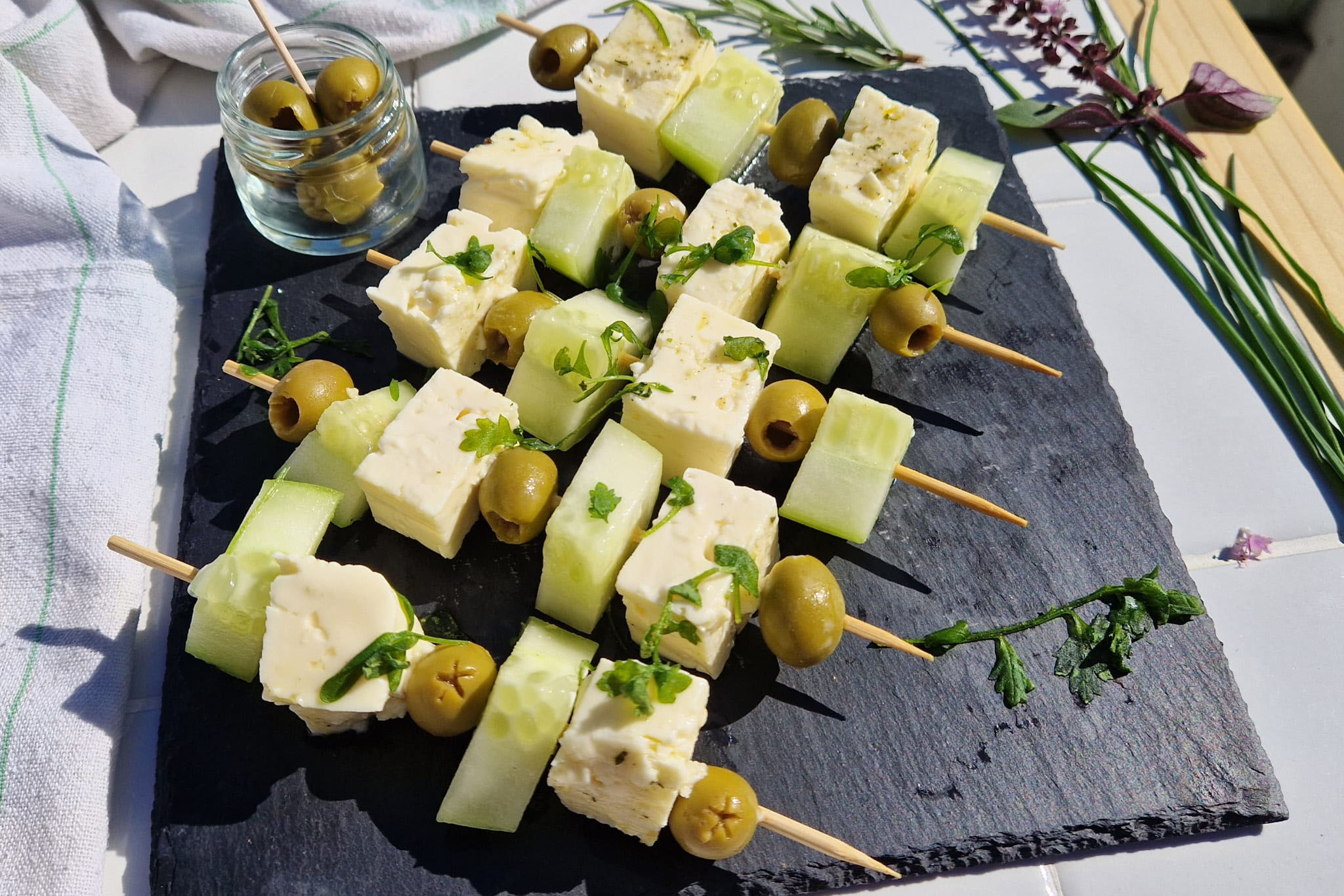 Gurke-Feta-Spießchen