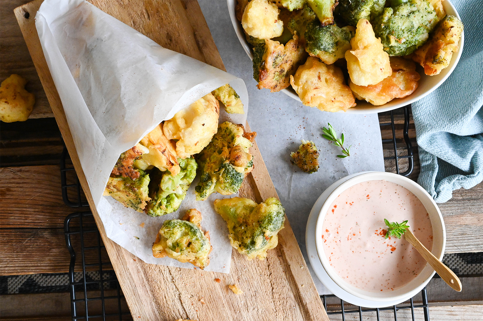 Karfiol und Broccoli im Backteig