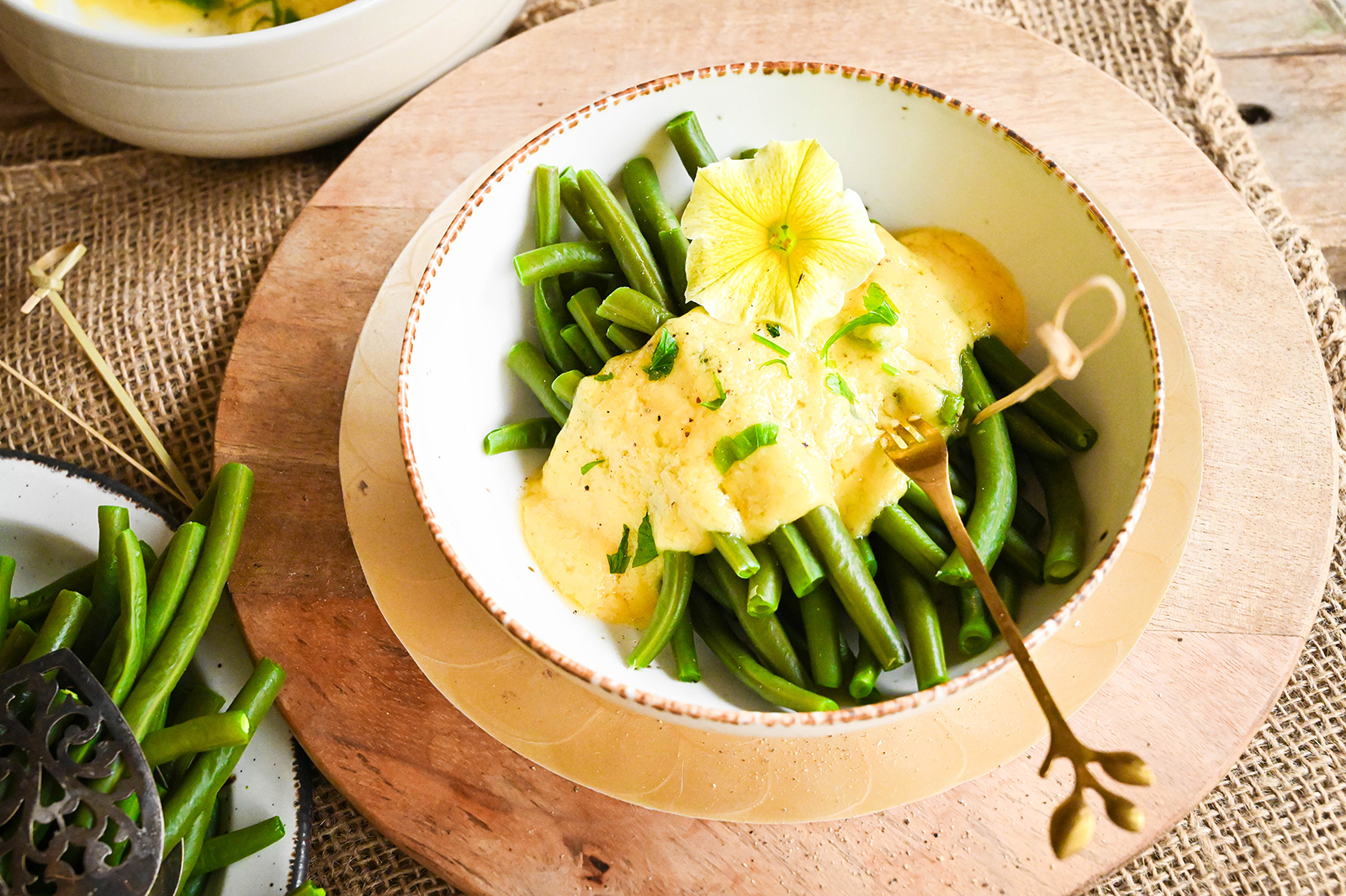 Grüne Bohnen mit Sauce Bernaise