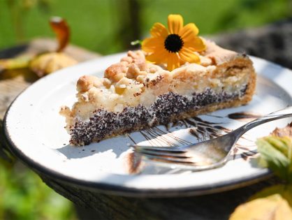 Mohn-Streuselkuchen mit Birne