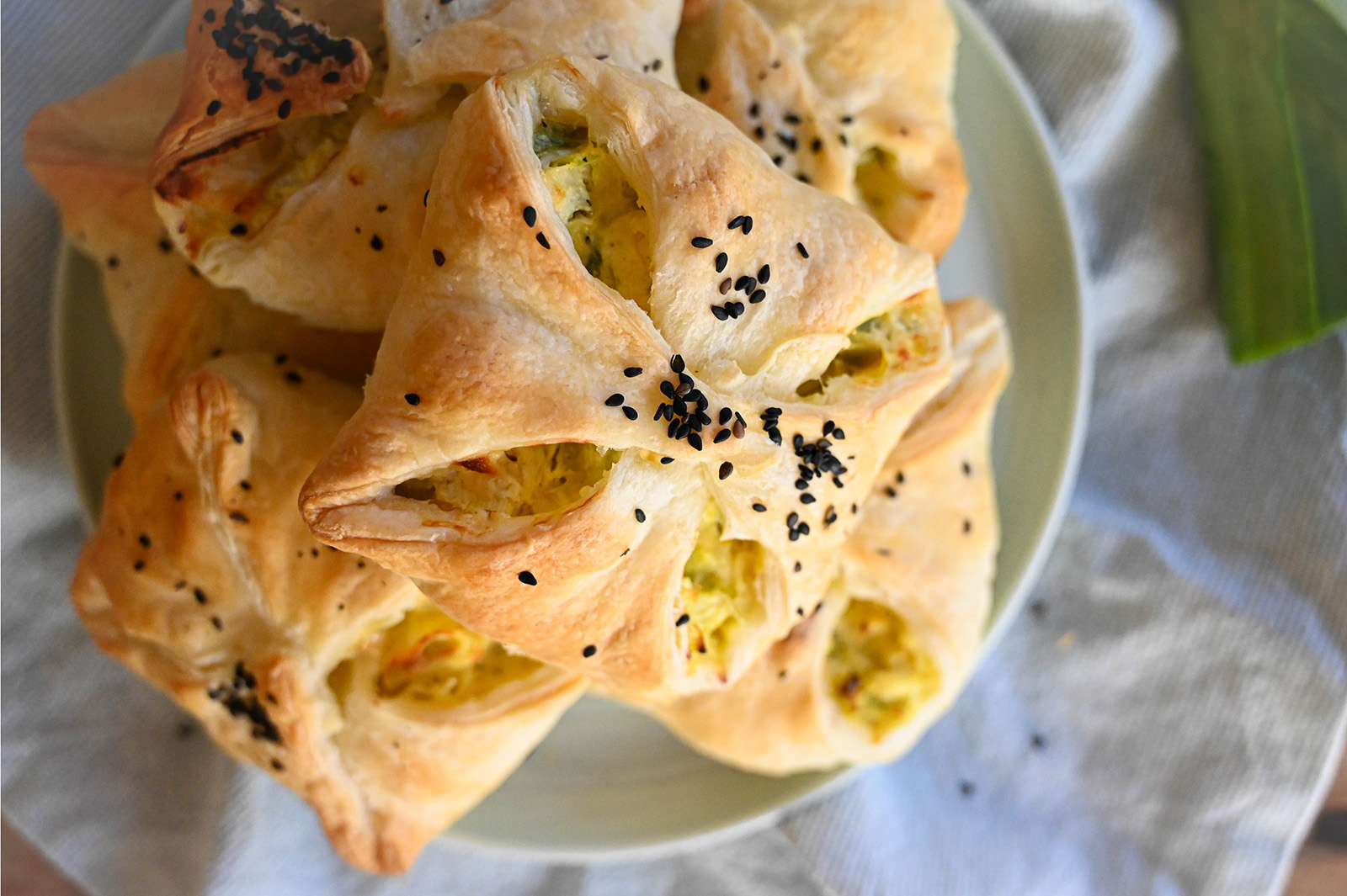 Gefüllte Teigtaschen mit Lauch und Ricotta