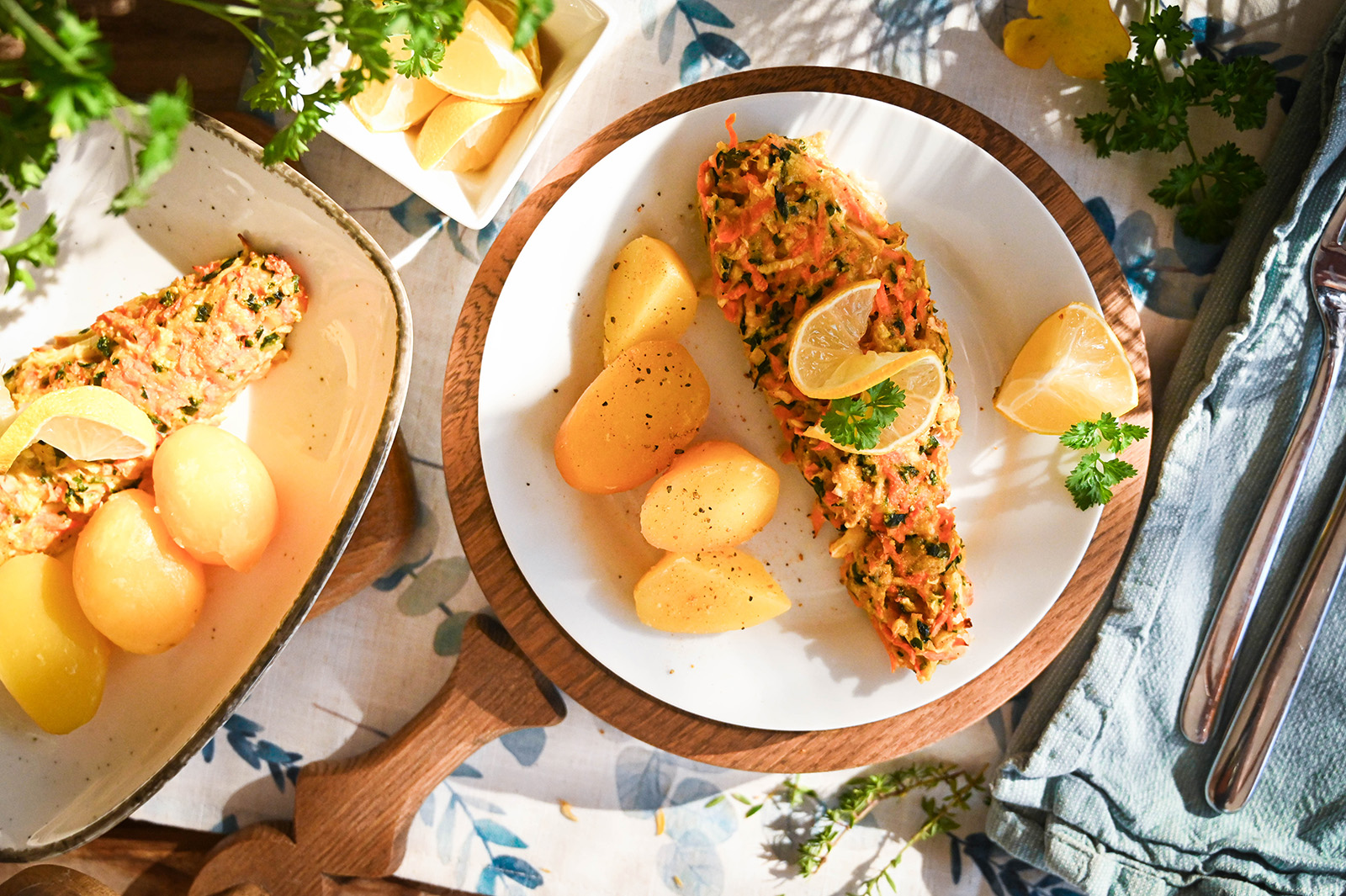 Zanderfilet mit Gemüse-Parmesan-Kruste