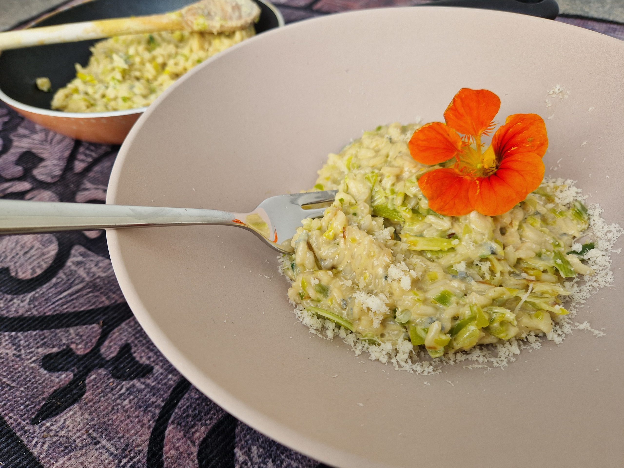 Lauch-Risotto mit Gorgonzola