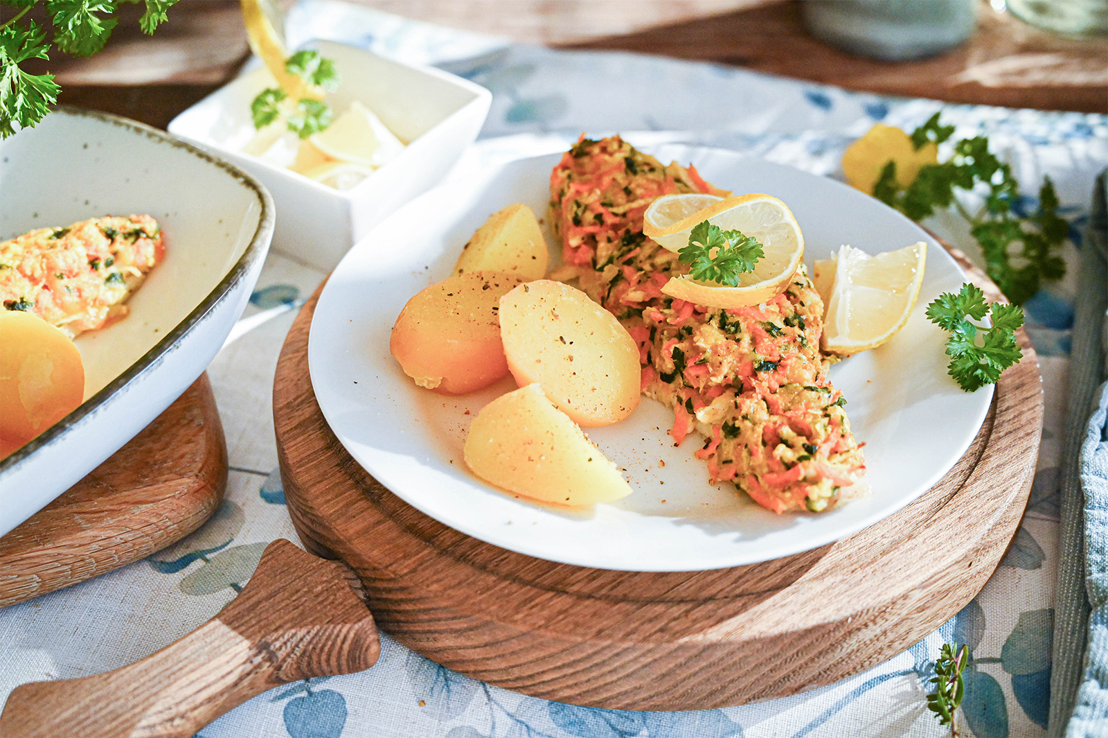 Zanderfilet mit Gemüse-Parmesan-Kruste