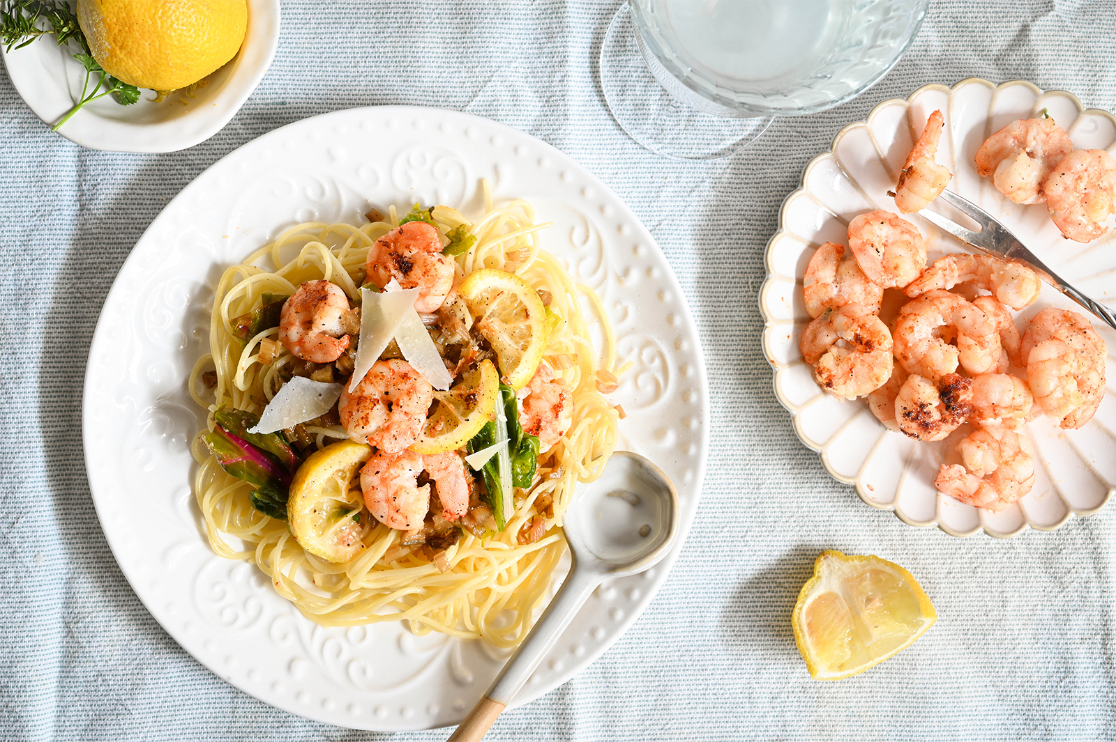 Pasta mit Mangold und Garnelen