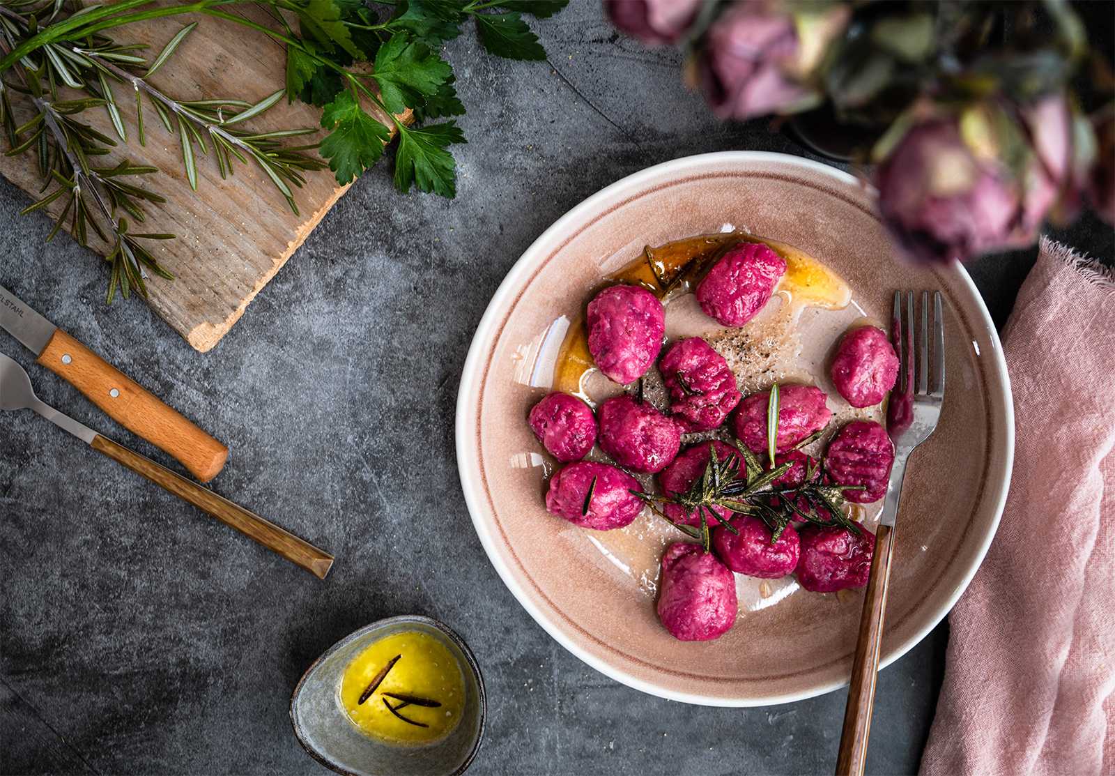 Rohnen-Gnocchi mit Rosmarin-Butter