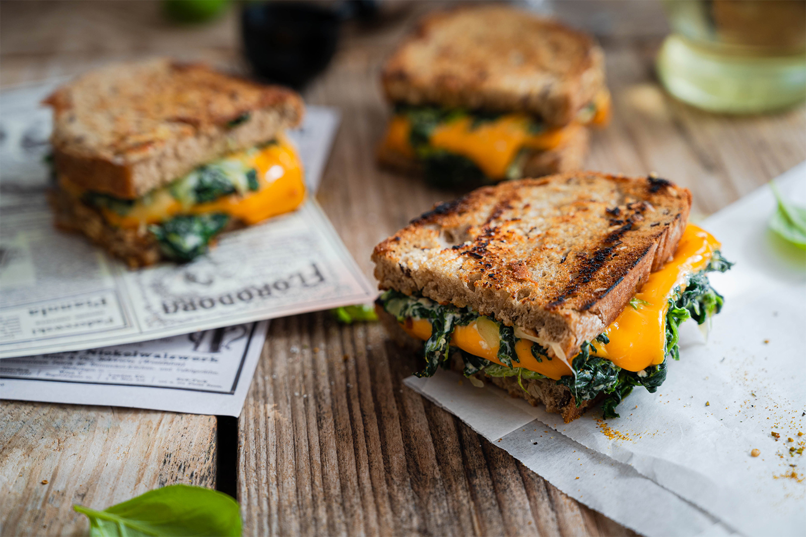 Spinat-Käse-Sandwich