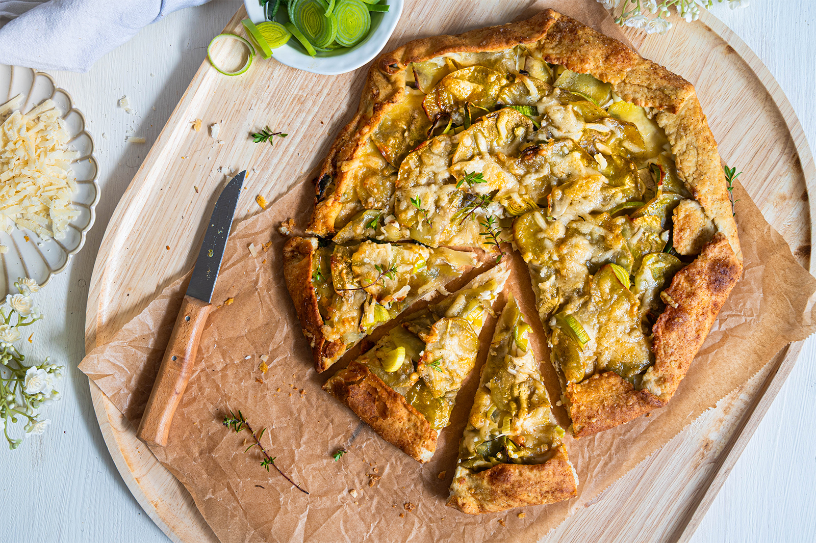 Galette mit Kartoffeln und Lauch (oder Jungzwiebeln)