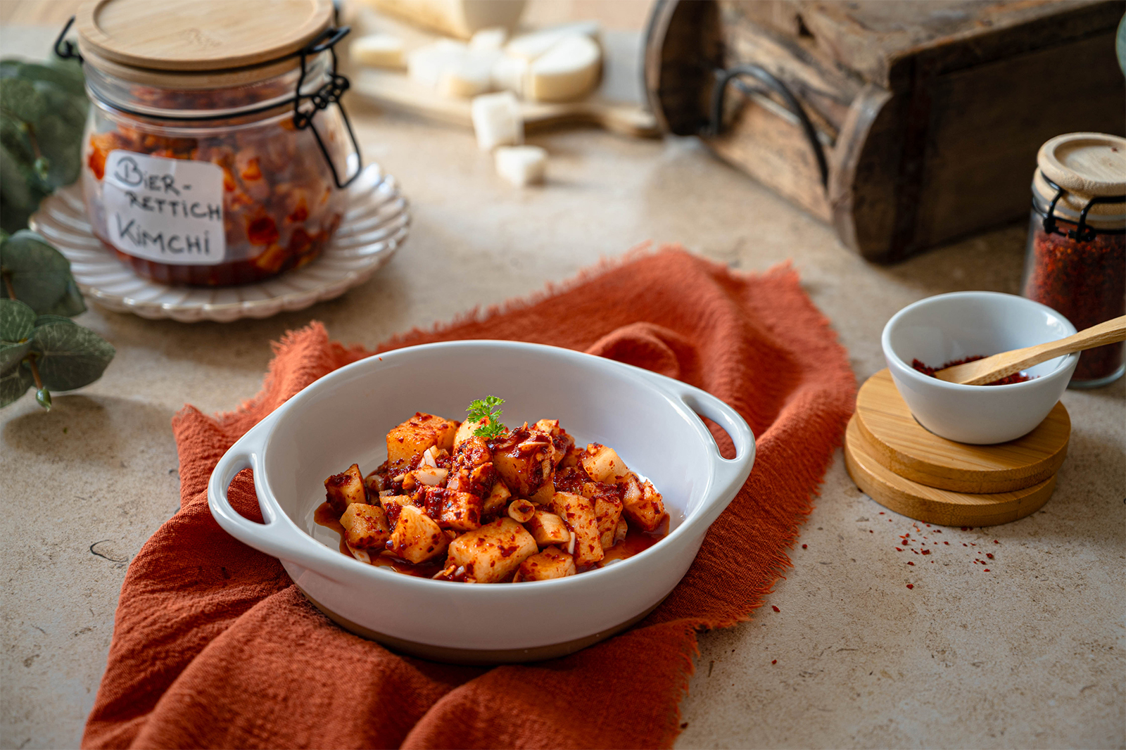 Koreanisches Bierrettich-Kimchi