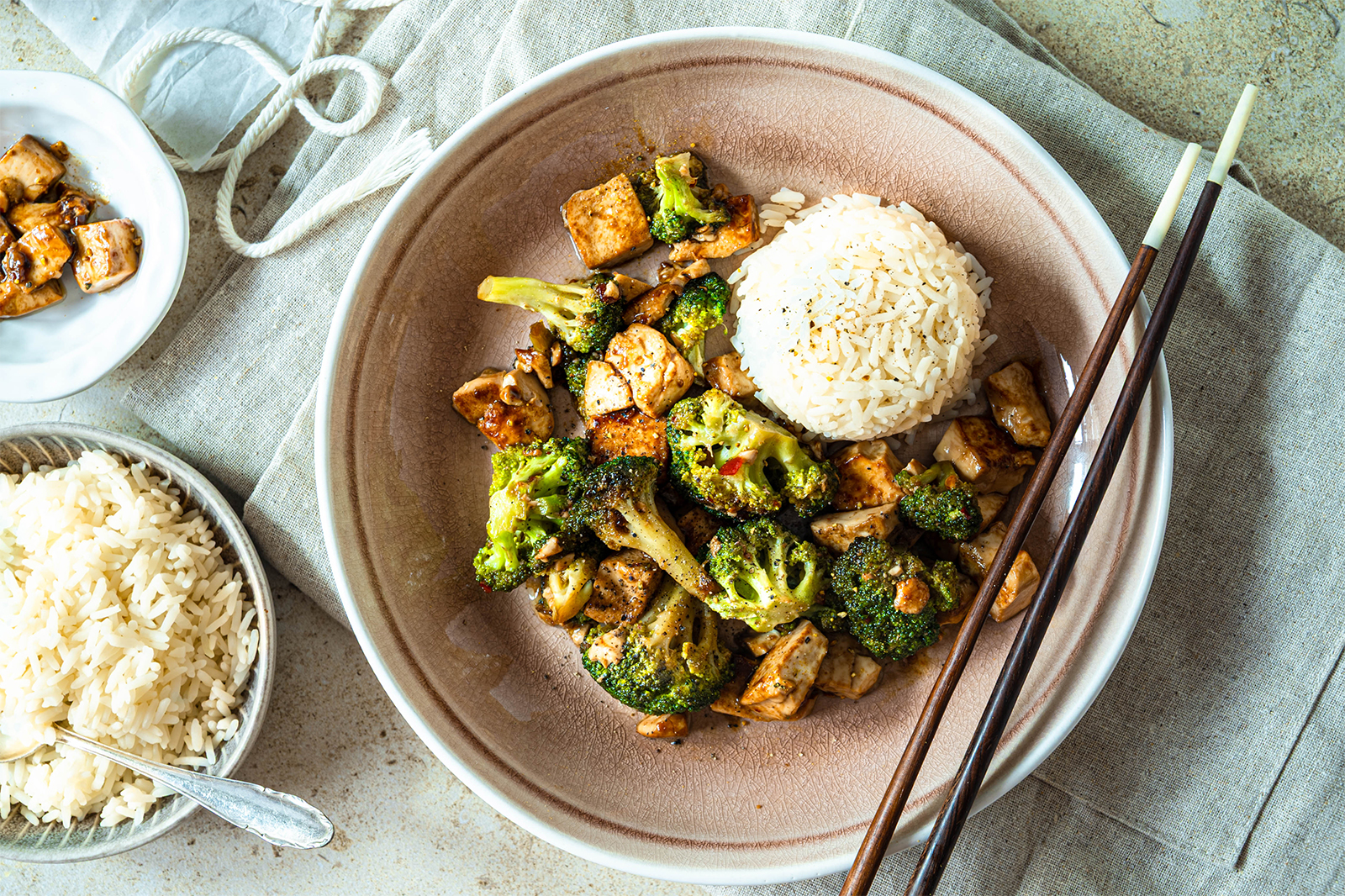 Broccoli mit Tofu